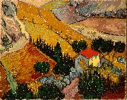 Vincent Van Gogh Landscape with House and Ploughman Spain oil painting artist